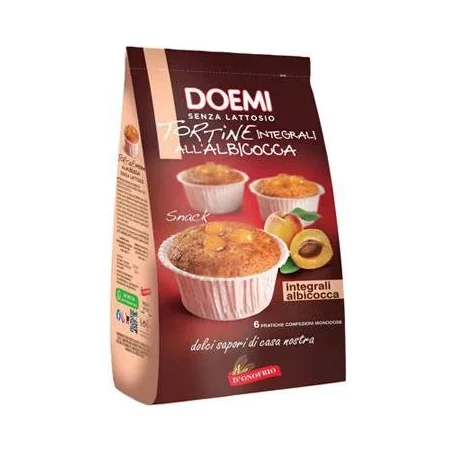 Пълнозърнести кексчета с пълнеж кайсия Doemi 250 г - Doemi