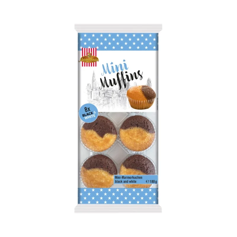 Мини мъфини черно и бяло, Meister Moulin, 8 бр, 180 г - Meister Moulin
