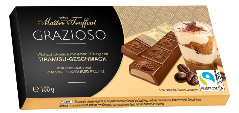 Фин млечен шоколад Grazioso с тирамису, 100 г - Grazioso