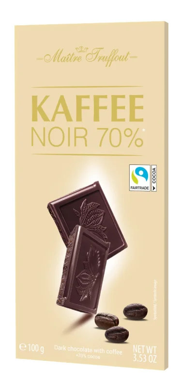 Черен шоколад 70% Caffe Noir, 100 г - Maître Truffout