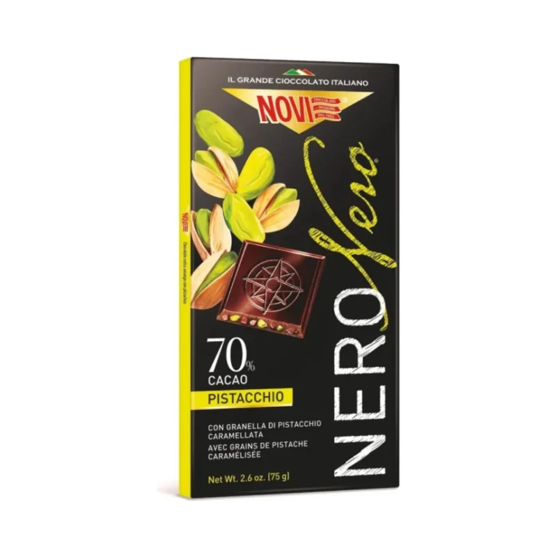 Черен шоколад Novi Nero 70% Kakao с шамфъстък 75 г - NOVI