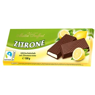 Млечен шоколад Maitre с лимонов крем, 100 г - Maître Truffout