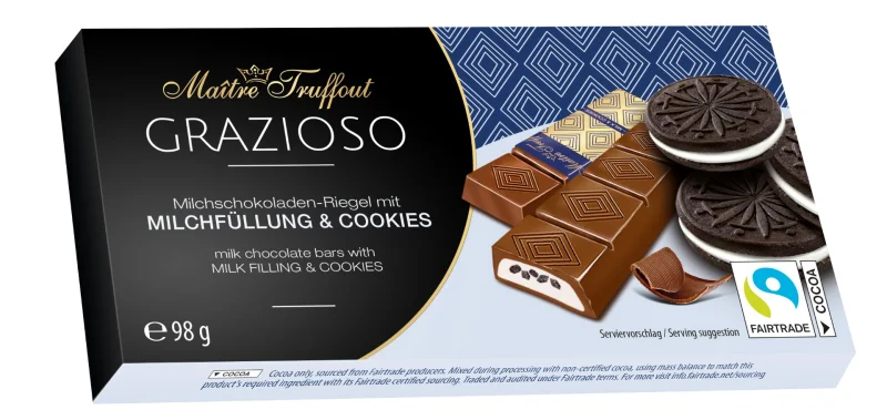 Мини шоколадчета Grazioso с парченца бисквити, 98 г - Grazioso