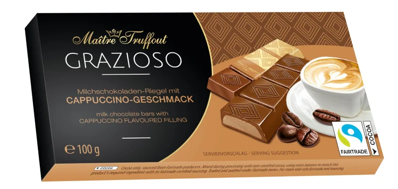Фин млечен шоколад Grazioso с капучино, 100 г - Grazioso