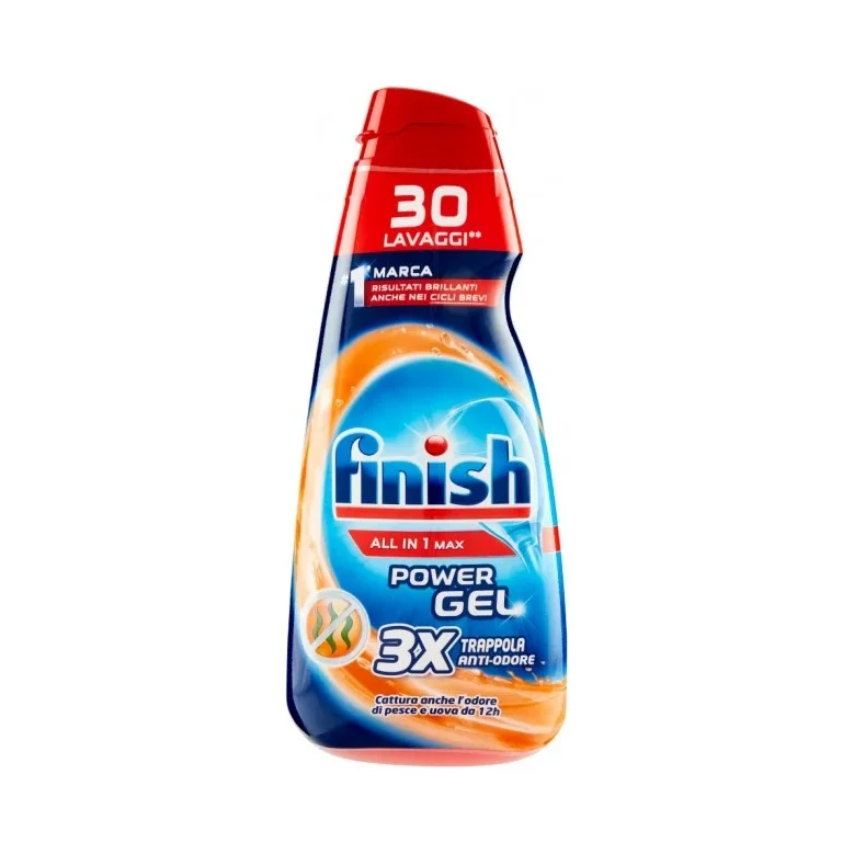 Препарат-гел за съдомиялна Finish Power All In 1 Max, 30 измивания, 600 мл - Finish