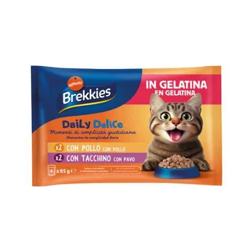 Храна за котки с пиле Brekkies Daily 4х85 г - Brekkies
