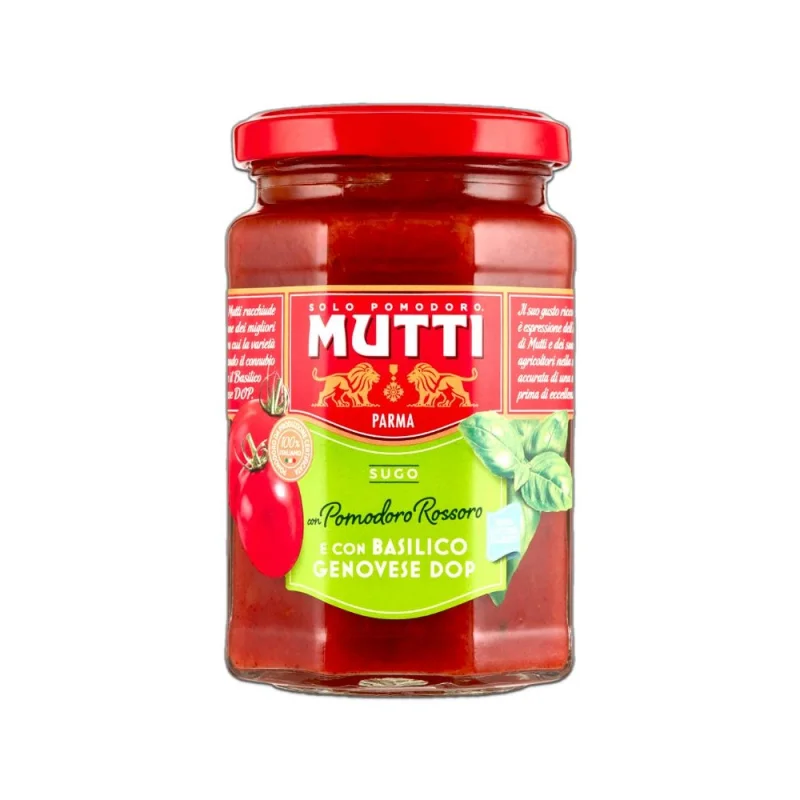 Доматен сос-пюре Mutti с босилек, стъкло 280 г