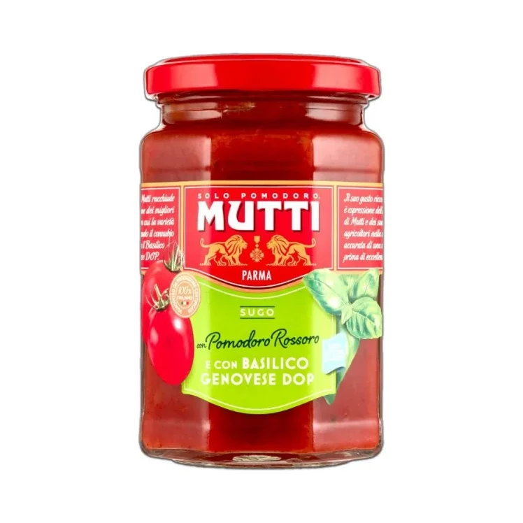 Доматен сос-пюре Mutti с босилек, стъкло 280 г - MUTTI