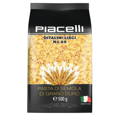 Паста Piacelli Ditalini Lisci №69, 500 г