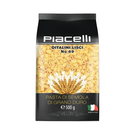 Паста Piacelli Ditalini Lisci №69, 500 г - Piacelli