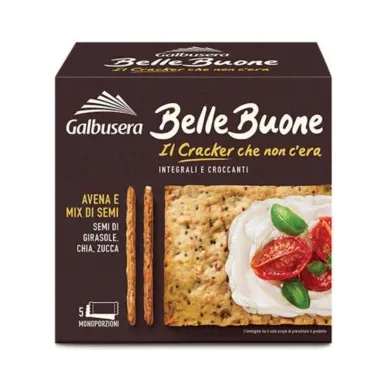 Пълнозърнести крекери Galbusera Belle Buone със семена 200 г - Galbusera
