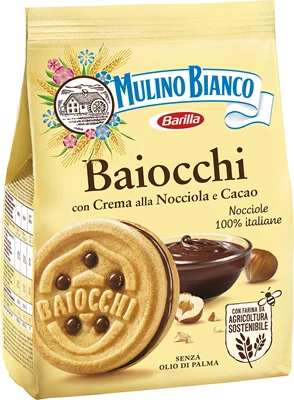 Бисквити Mulino Bianco Baiocchi класик с лешников крем 260 г