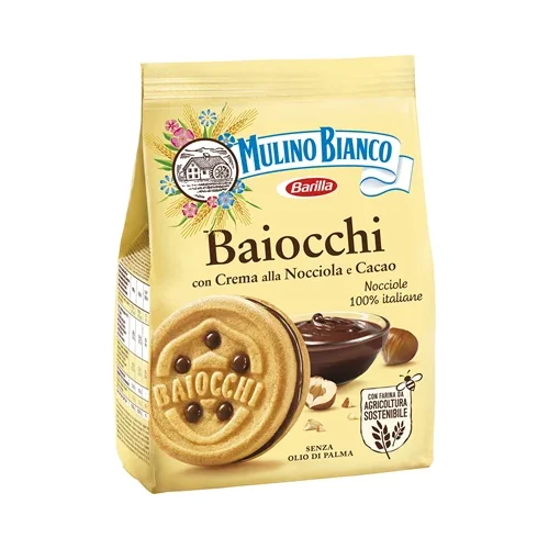 Бисквити Mulino Bianco Baiocchi класик с лешников крем 260 г - Mulino Bianco