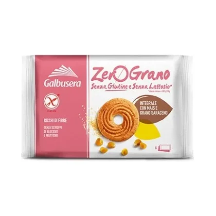 Пълнозърнести бисквити Galbusera Zerograno 220 г, без глутен - Galbusera