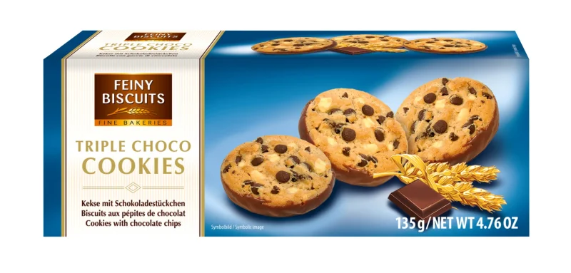 Бисквити Triple Choko, Feiny Biscuits, 135 г
