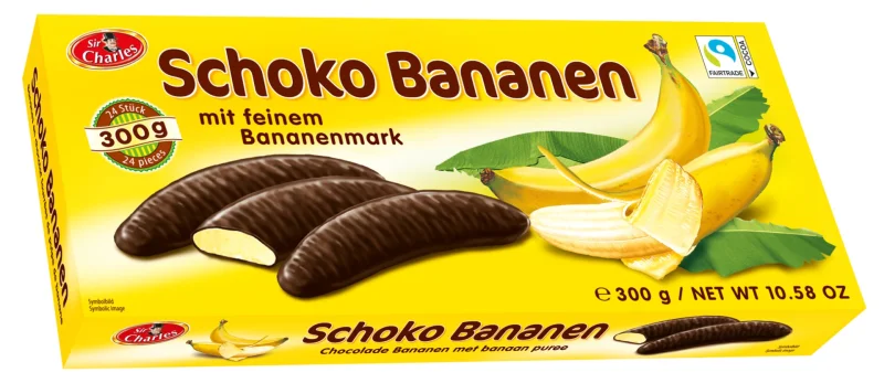 Бисквити шоколадови банани Sir Charles, 300 г