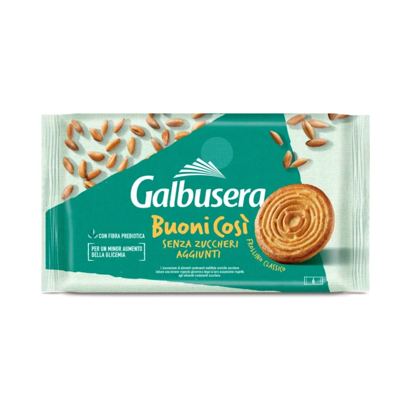 Пълнозърнести бисквити Galbusera Buoni Cosi без захар 330 г - Galbusera