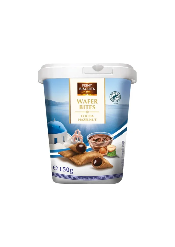 Мини вафлички Wafer Bites с шоколадов пълнеж, кофичка 150 г