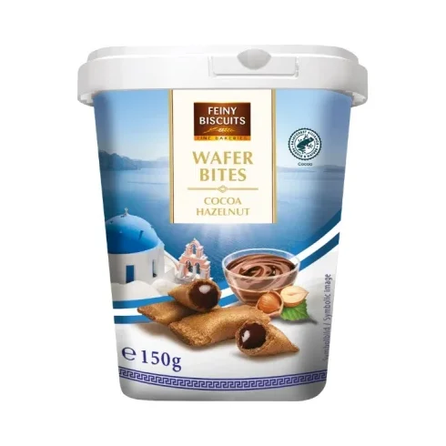 Мини вафлички Wafer Bites с шоколадов пълнеж, кофичка 150 г - Bites