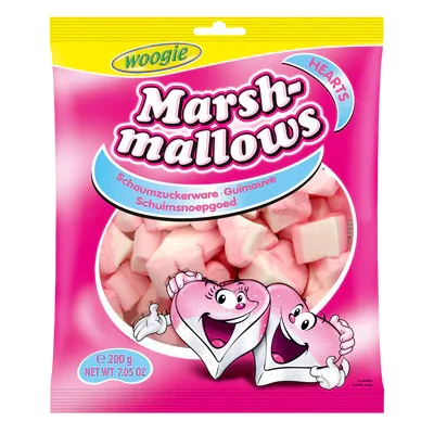 Бонбони Woogie маршмелоу сърца, 200 г
