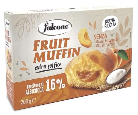 Кексчета с пълнеж кайсия Falcone Muffin кутия, 200 г