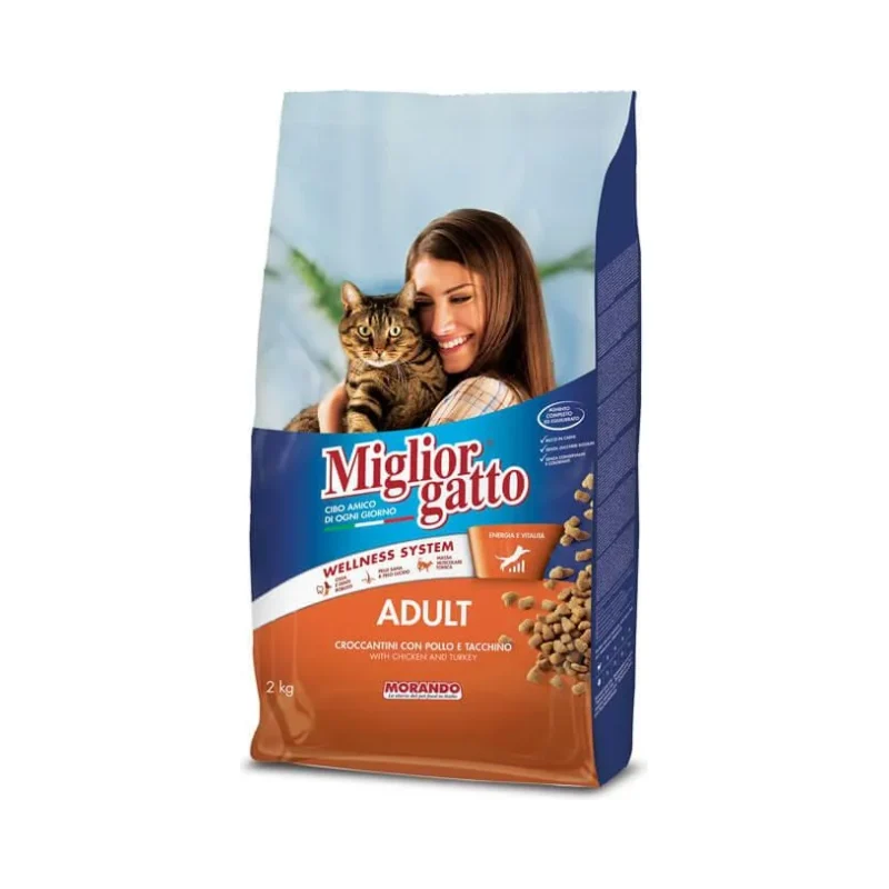Суха храна за котки Miglior Gatto Crocchette пиле 2 кг - Miglior