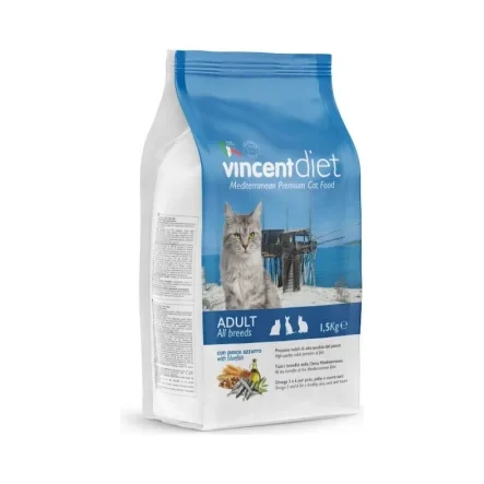 Храна за котки на диета с риба Vincent Diet 1.5 кг - Vincent