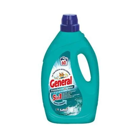 Течен препарат General 5 в 1 за свежест и хигиена, 60 пранета, 2.4 л - General