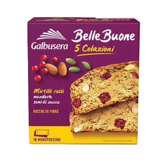 Бисквити с червени боровинки и семена Galbusera Belle Buone 200 г