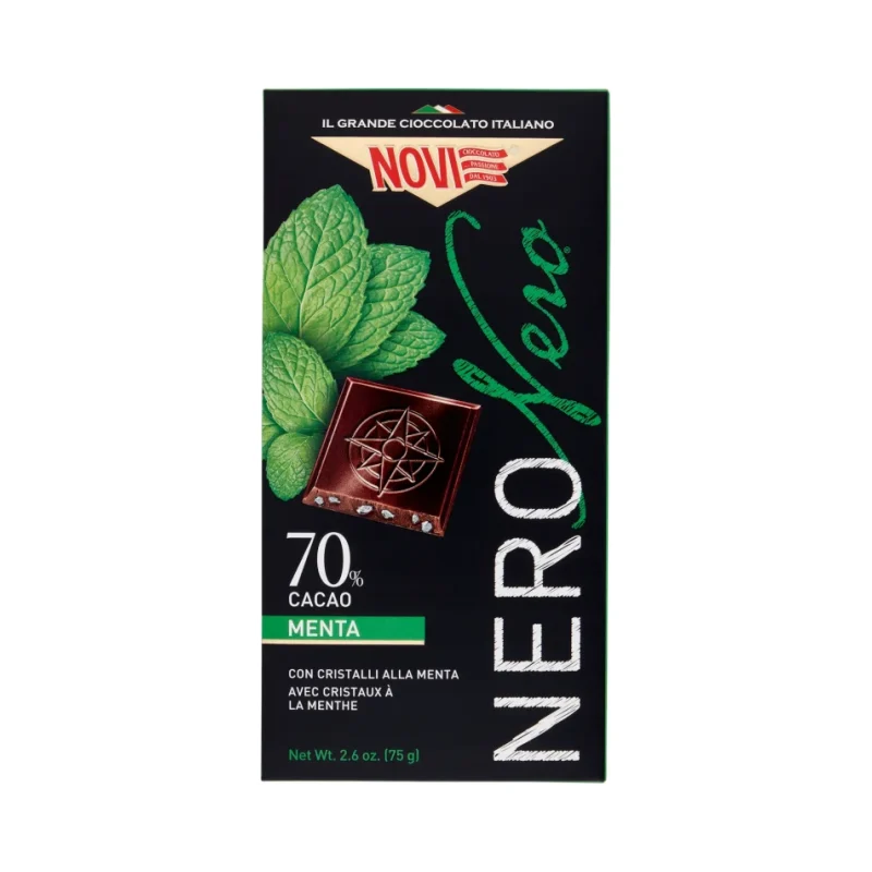 Черен шоколад Novi Nero 70% какао с мента 75 г
