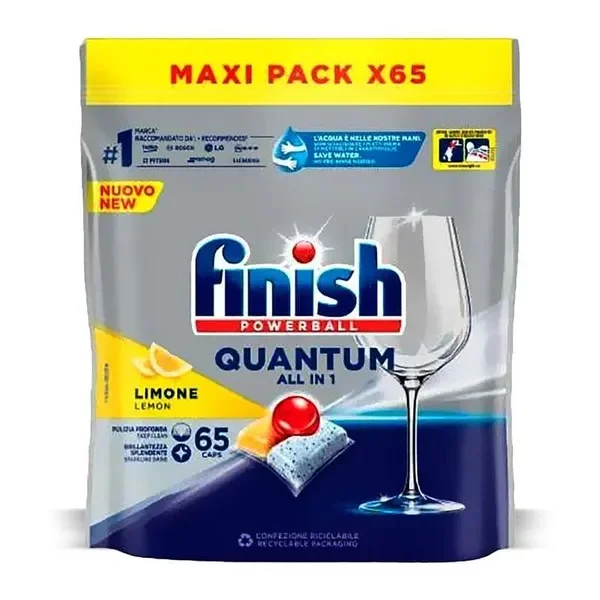 Таблетки за съдомиялна Finish Quantum Powerball, 65 бр
