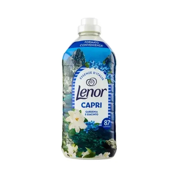 Омекотител-концентрат Lenor Capri зюмбюл и гардения 1.827 л, 87 пранета