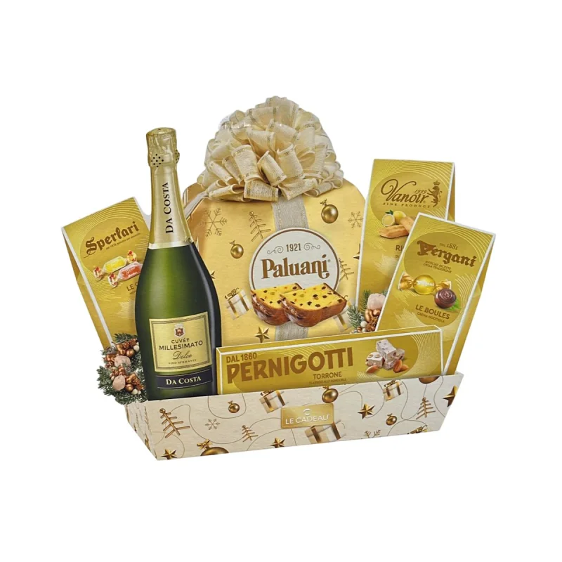 Подаръчна коледна кутия с панетоне Merry Christmas-Le Cadeau Sweet 2025 /7 продукта/