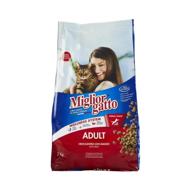 Суха храна за котки Miglior Gatto, говеждо и дроб 2 кг