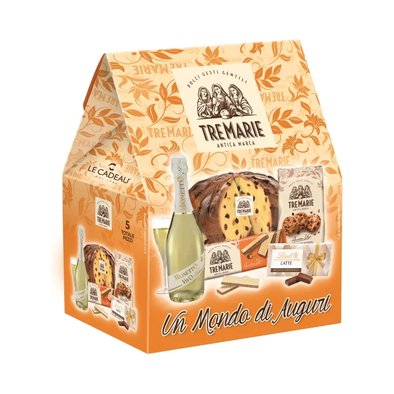 Подаръчна коледна кутия с панетоне Le Cadeau Tre Marie Un Mondo Di Auguri /6 продукта/