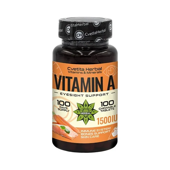 Vitamin A 1500 IU / 100 Tabs (100 дози) - Cvetita Herbal