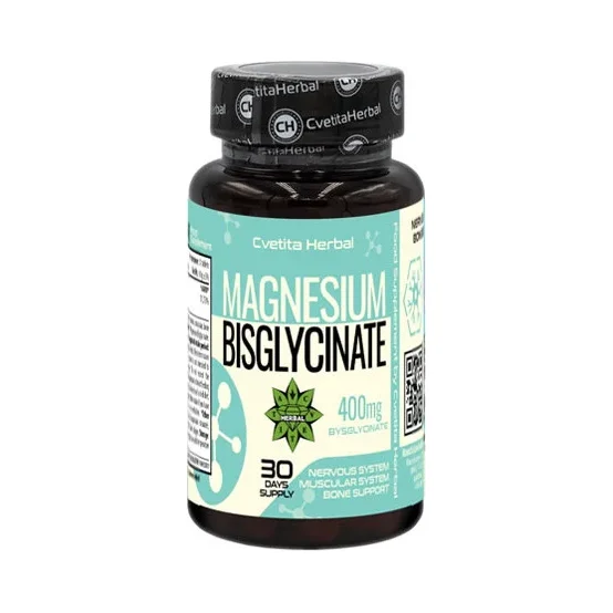 Magnesium Bisglycinate 400 mg / 30 Tabs (30 дози) - Cvetita Herbal