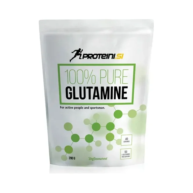 100% Pure Glutamine - Глутамин, Разфасовка 200g - Proteini.SI