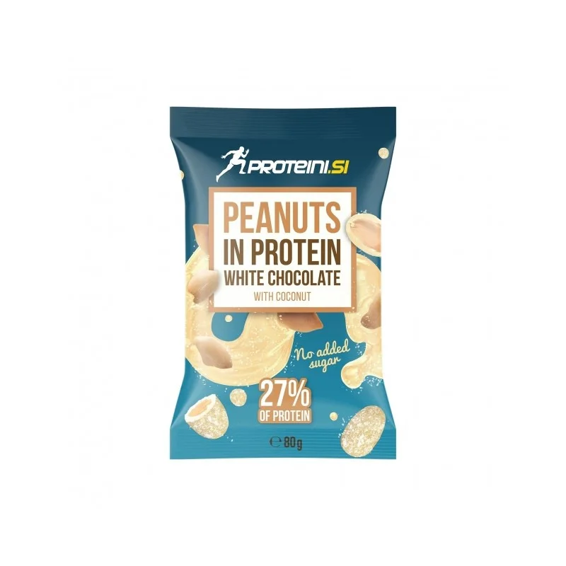 Peanuts In Protein White Chocolate - Фъстъци В Протеинов Шоколад, Разфасовка 80g