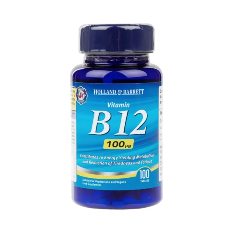 Vitamin B12 Cyanocobalamin 100 mcg / 100 Таблетки, 100 дози - Holland And Barrett