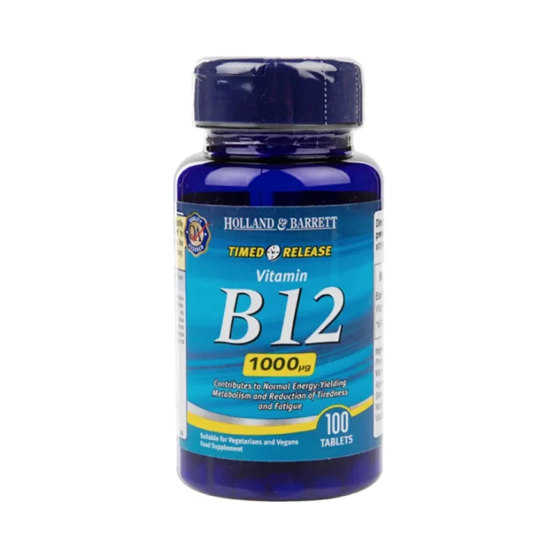 Vitamin B12 Cyanocobalamin 1000 mcg / Timed Release / 100 Таблетки, 100 дози - Holland And Barrett