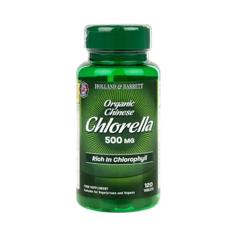 Chlorella 500 mg / Organic Chinese / 120 Таблетки, 20 дози - Holland And Barrett