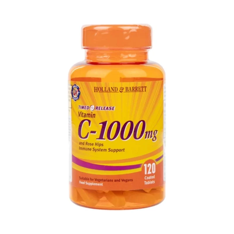 Vitamin C Timed Release 1000 mg | With Rose Hips / 120 Таблетки, 120 дози - Holland And Barrett