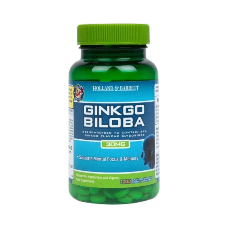 Ginkgo Biloba 30 mg / 120 капсули, 120 дози - Holland And Barrett