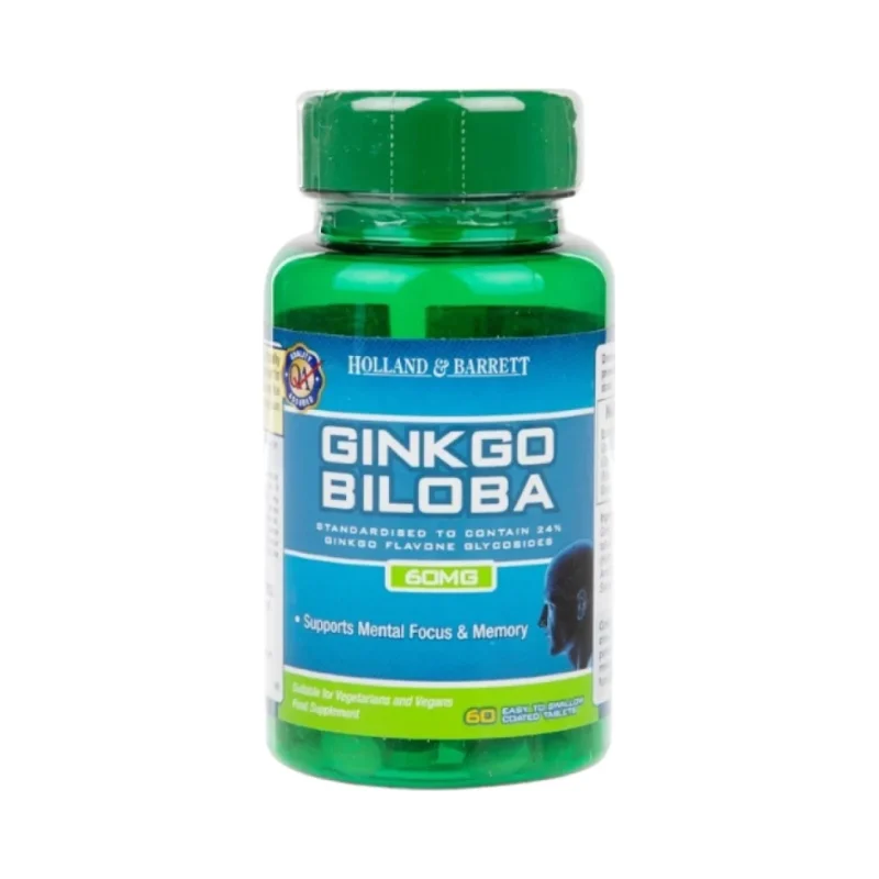 Ginkgo Biloba 60 mg / 60 Таблетки, 60 дози - Holland And Barrett