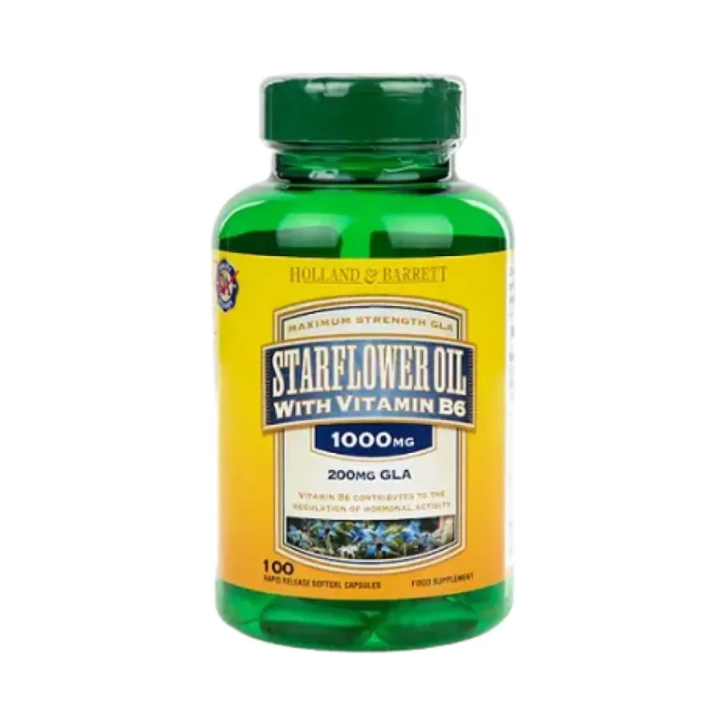 Starflower Oil 1000mg | With Vitamin B6 / 100 капсули, 100 дози - Holland And Barrett