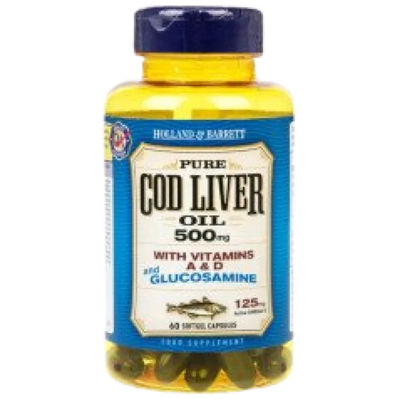 Cod Liver Oil 500 mg | With Glucosamine / 60 капсули, 60 дози
