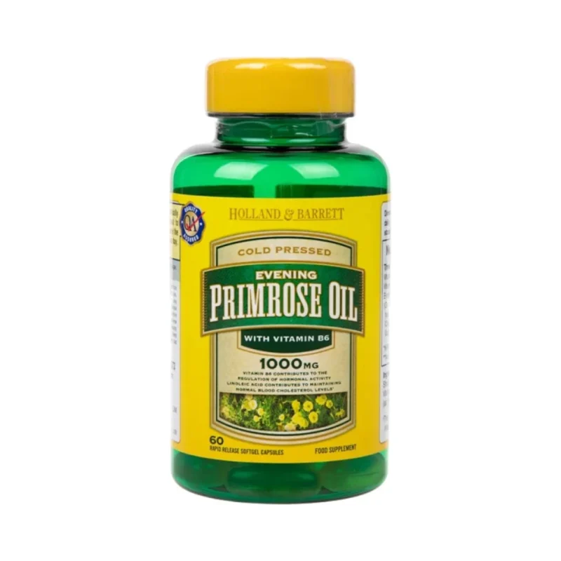 Natural Evening Primrose Oil 1000 mg | Plus Vitamin B6 / 60 капсули, 20 дози - Holland And Barrett