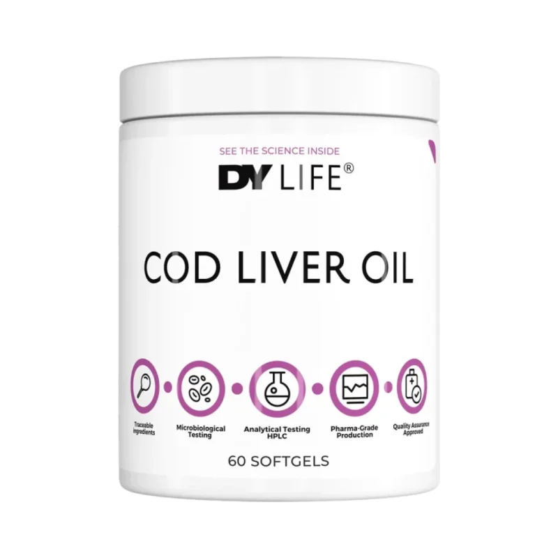 DY Life Cod Liver Oil 408.8 mg | with Vitamin A & D3 (60 дози) / 60 Гел капсули - Dorian Yates Nutrition