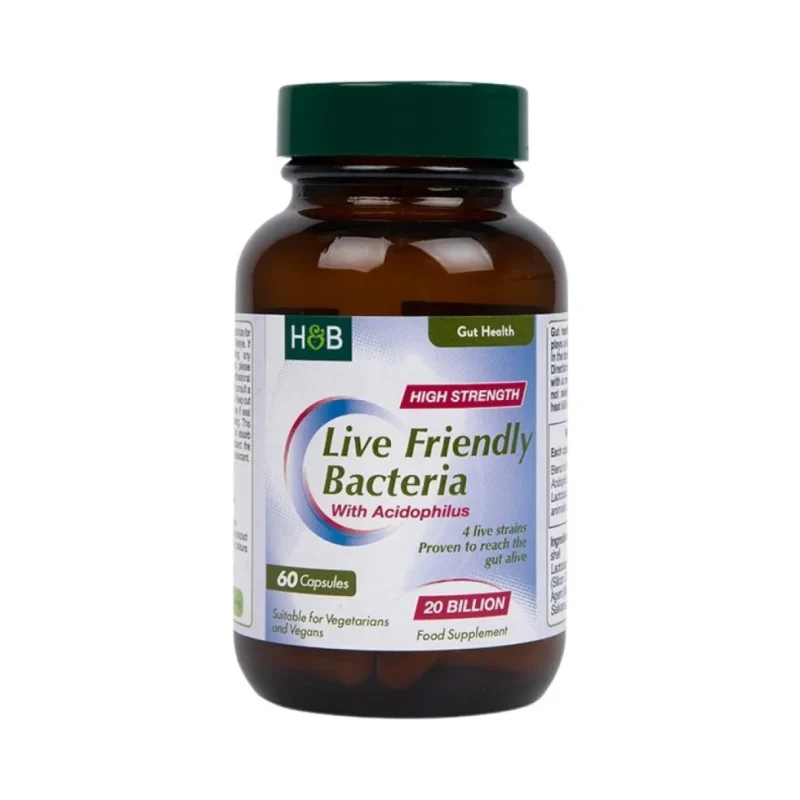 Live Friendly Bacteria with Acidophilus | High Strength 20 Billion / 60 капсули, 60 дози - Holland And Barrett